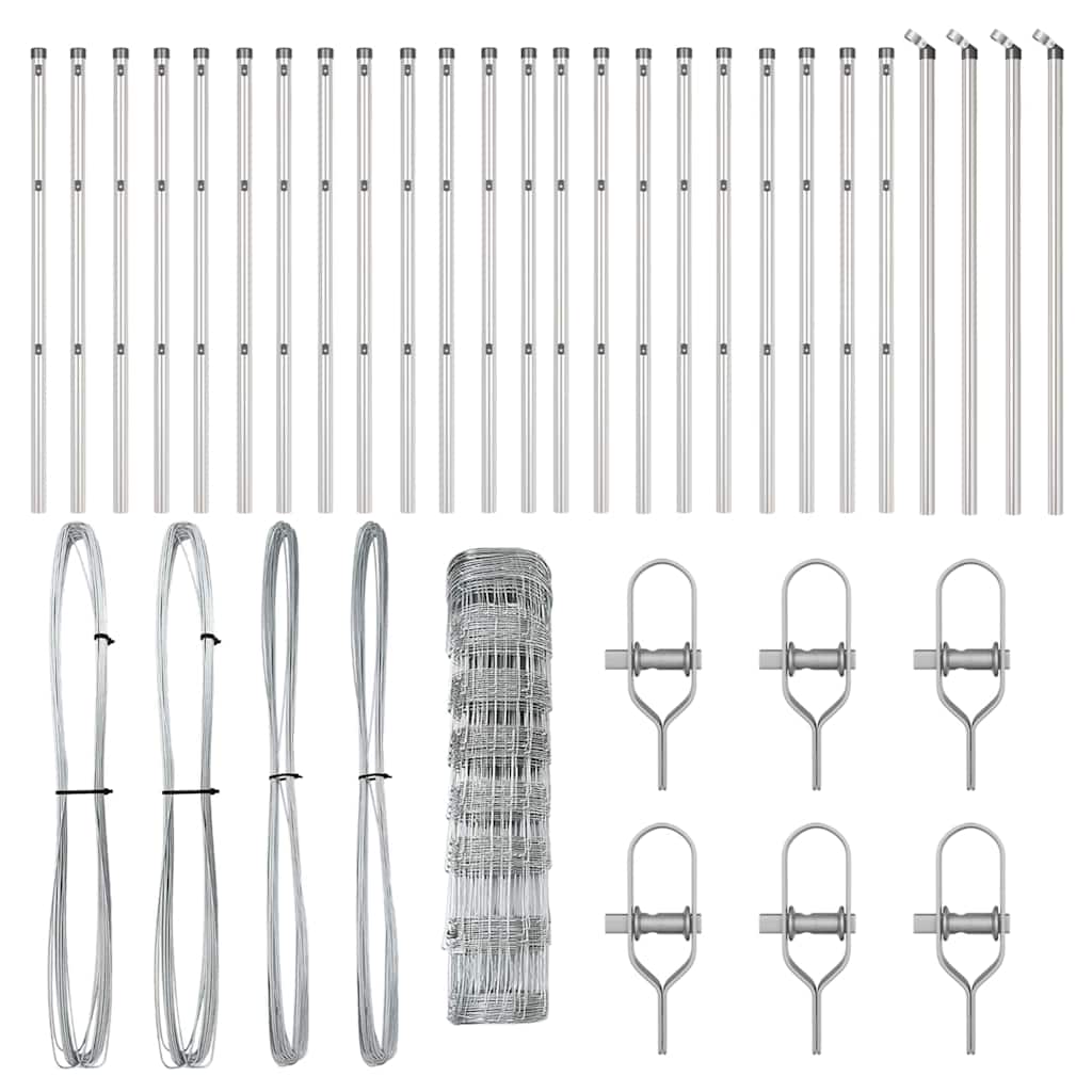 Wildzaun Silber 50 x 0,8 m Verzinkter Stahl